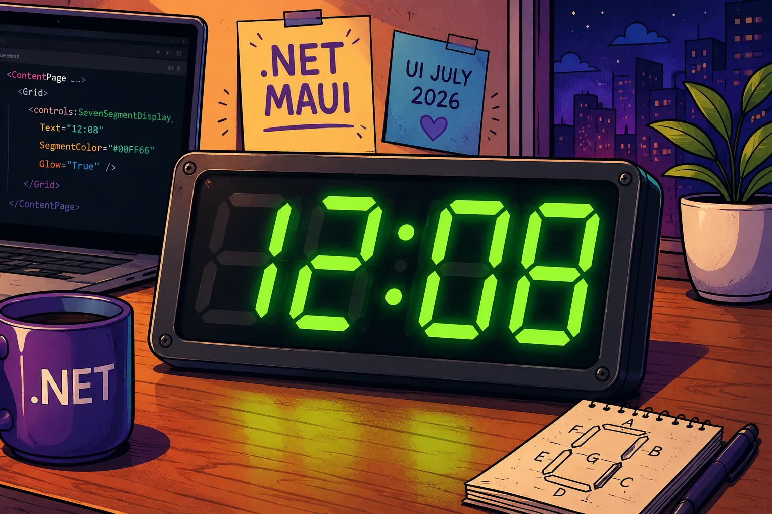 Building a Seven-Segment Display Control with .NET MAUI and SkiaSharp