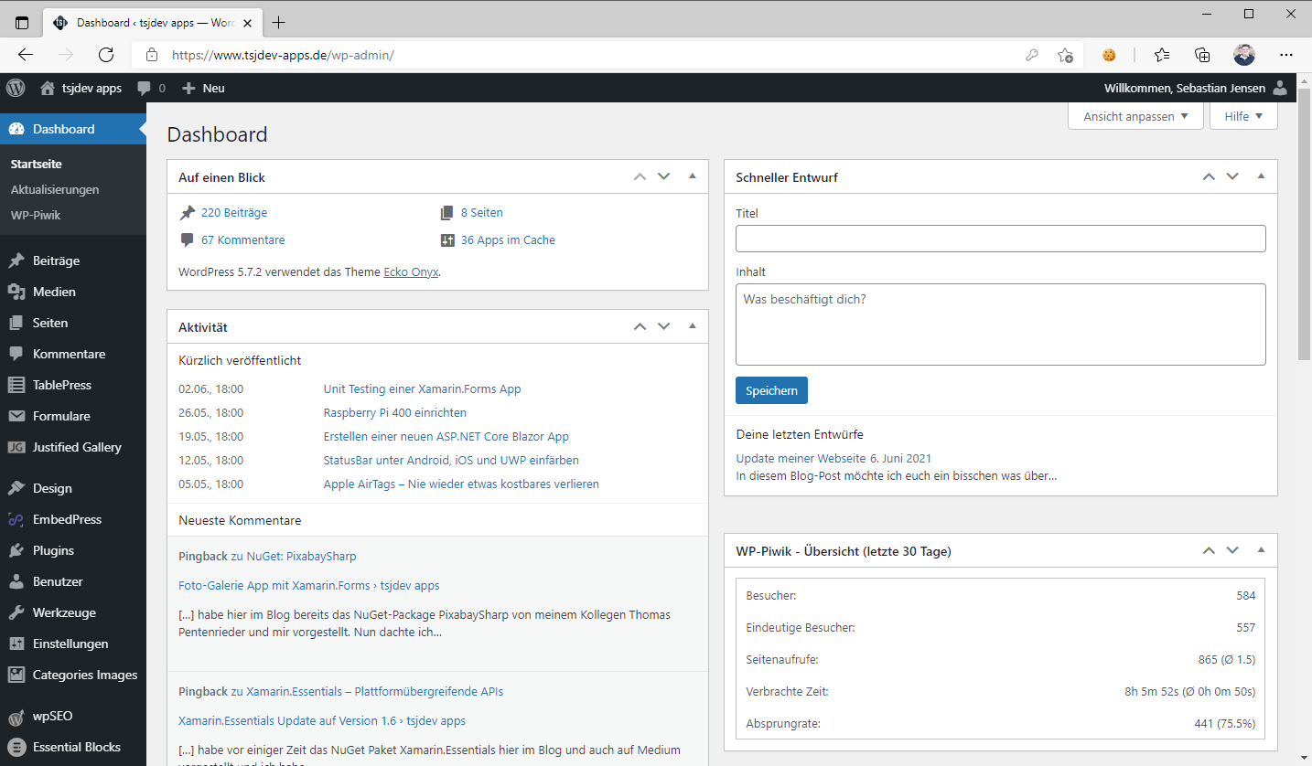 WordPress Dashboard